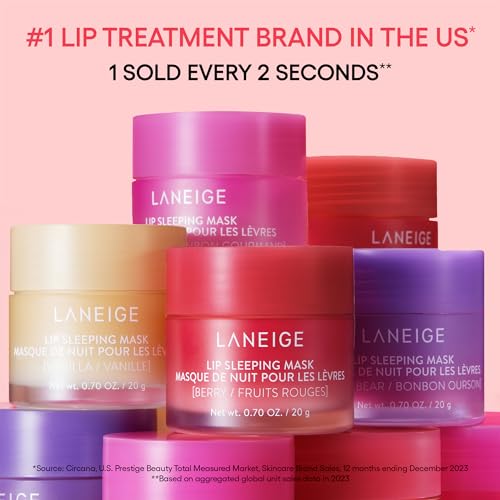 LANEIGE Lip Sleeping Mask Sweet Candy: Nourish, Hydrate, Vitamin C, Murumuru & Shea Butter, Antioxidants, Flaky, Dry Lips