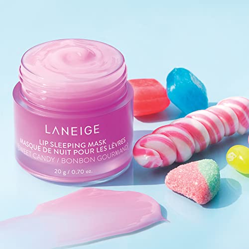 LANEIGE Lip Sleeping Mask Sweet Candy: Nourish, Hydrate, Vitamin C, Murumuru & Shea Butter, Antioxidants, Flaky, Dry Lips