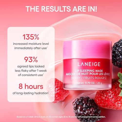 LANEIGE Lip Sleeping Mask Sweet Candy: Nourish, Hydrate, Vitamin C, Murumuru & Shea Butter, Antioxidants, Flaky, Dry Lips