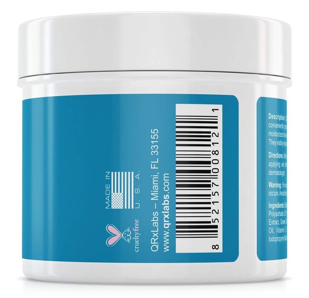 QRxLabs Glycolic Acid 10% Wrinkle Control Pads for Face & Body - 10% Glycolic Acid, Allantoin, Vitamins B5, C & E, Calendula & Green Tea Extract - Face Pads for Smooth Skin - Prevents Wrinkles & Lines