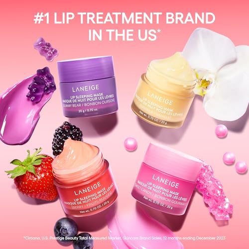 LANEIGE Lip Sleeping Mask Sweet Candy: Nourish, Hydrate, Vitamin C, Murumuru & Shea Butter, Antioxidants, Flaky, Dry Lips