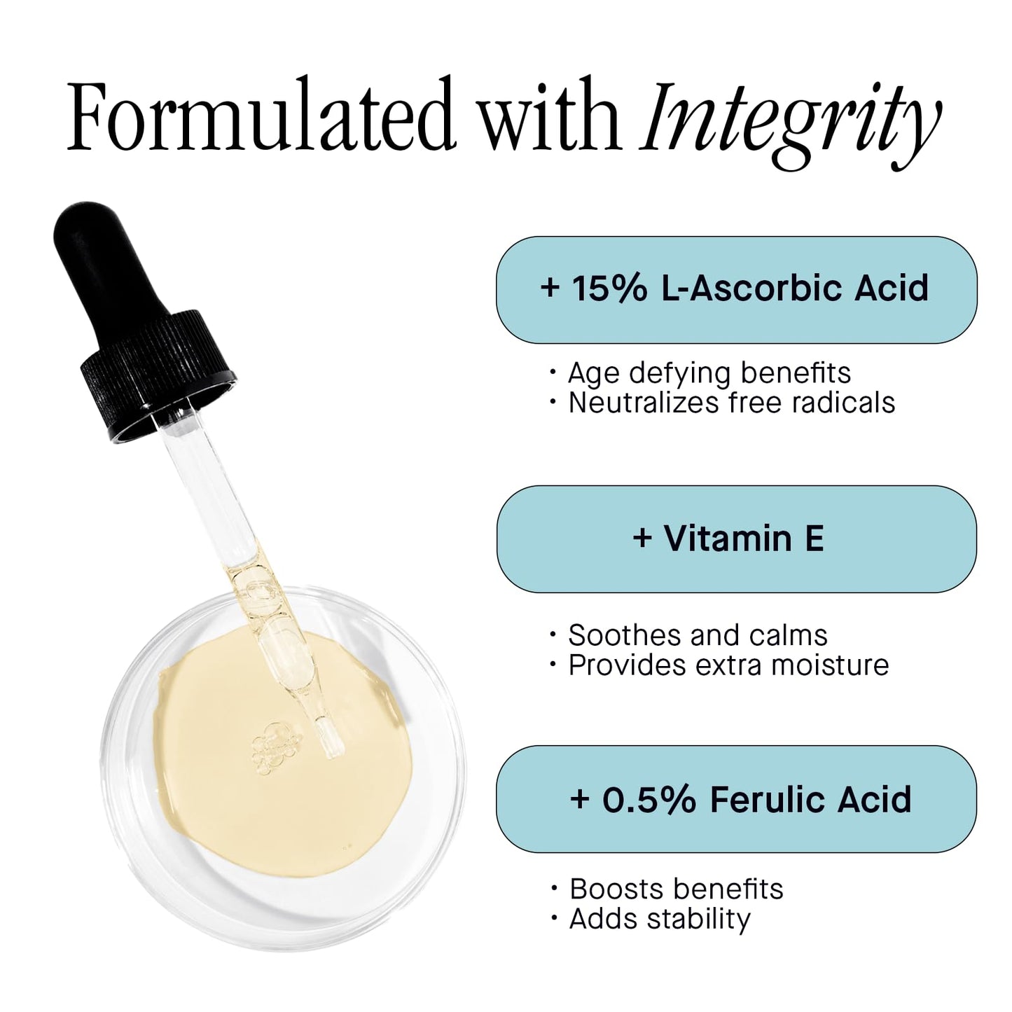 Brandefy Vitamin C Face Serum 15% L. Ascorbic Acid, Ferulic Acid .5% + Vitamin E for Self Care and Beauty, Face Dark Spot Corrector and Anti Aging 1oz, Made In The USA