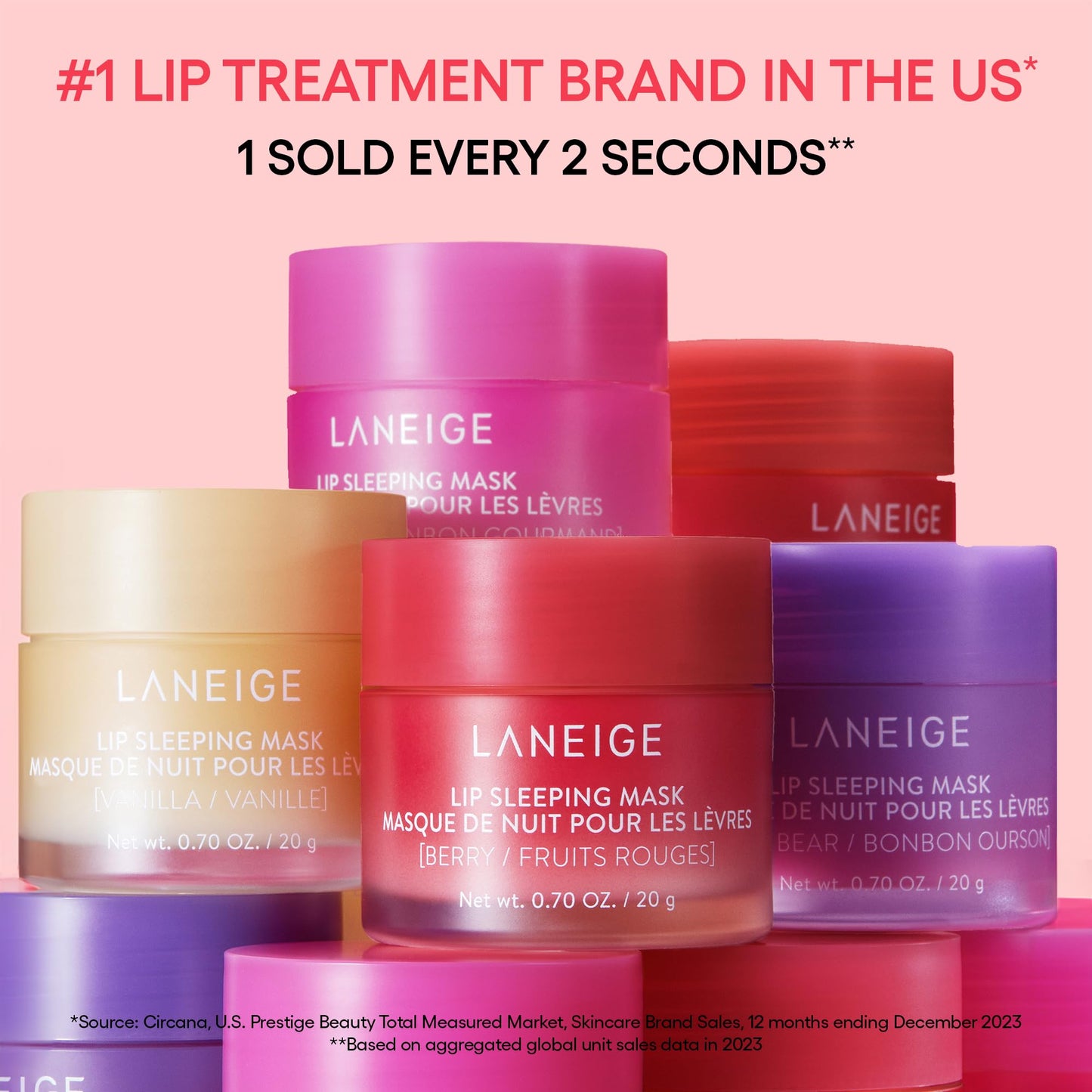 LANEIGE Lip Sleeping Mask Sweet Candy: Nourish, Hydrate, Vitamin C, Murumuru & Shea Butter, Antioxidants, Flaky, Dry Lips