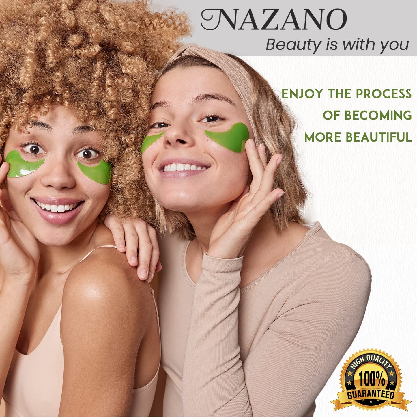 NAZANO Under Eye Patches - 60 Pcs - 24K Gold Eye Mask- Puffy Eyes & Dark Circles Treatments,Reduce Under Eye Bags and Smooth Wrinkles,Eye Skin Care Pads With Collagen,Hyaluronic Acid & Castor Oil